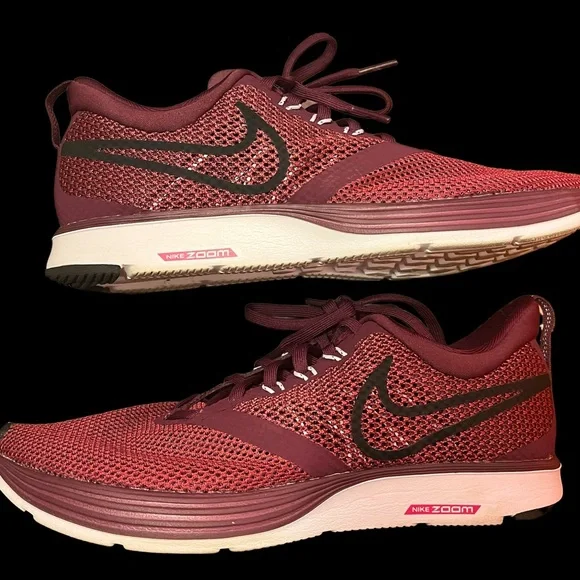 Nike Zoom Women’s Burgundy Running Sneakers - Picture 2 of 6